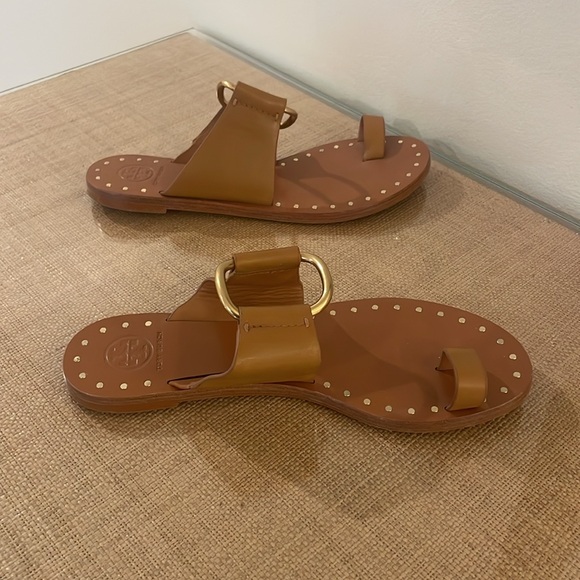 Tory Burch - Brannan Studded Leather Sandals - Tan - Size 7.5 - Picture 3 of 7